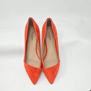 Crown Vintage Noelle Warm Red Pointed Toe Suede Flats, NWOT, Size 7.5M